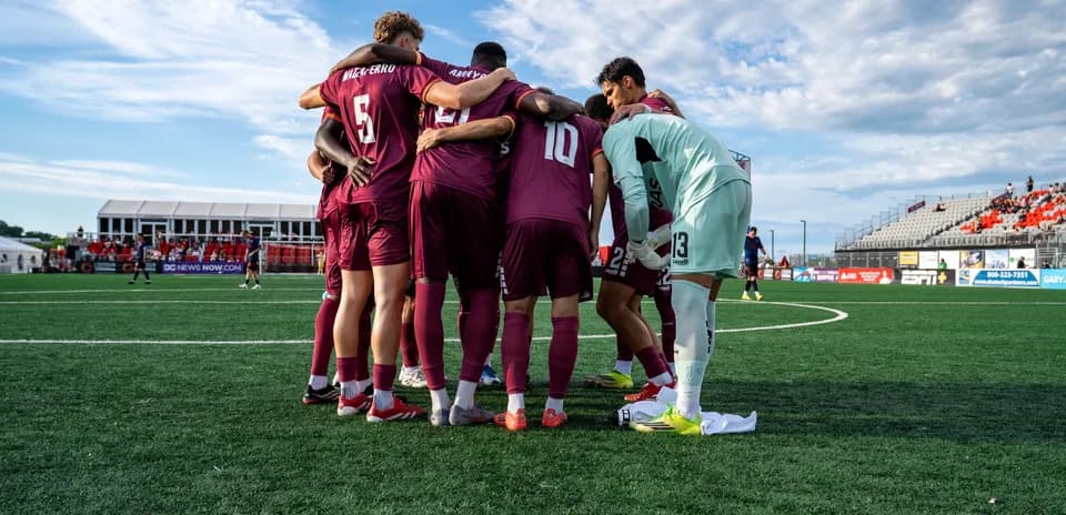 Team huddle before Loudoun United match
