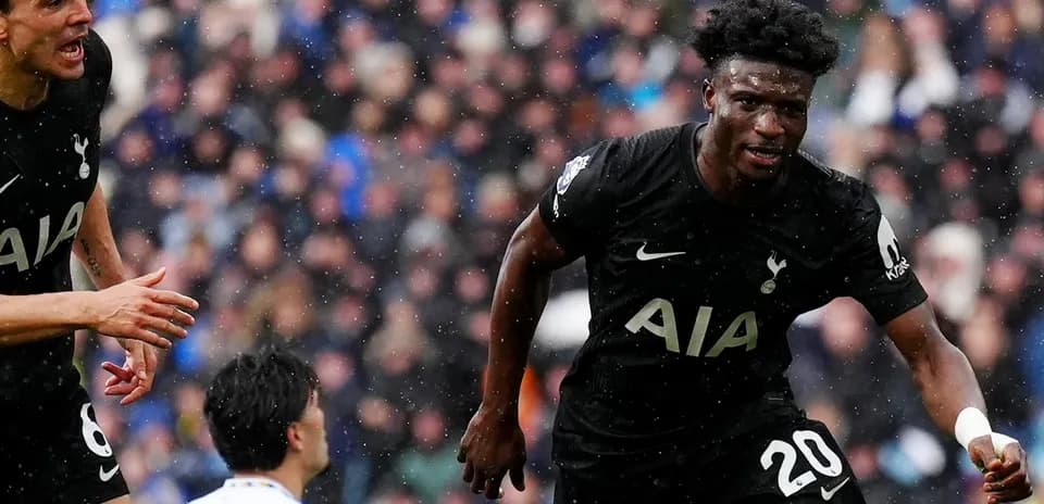 Tottenham player celebrating goal during match