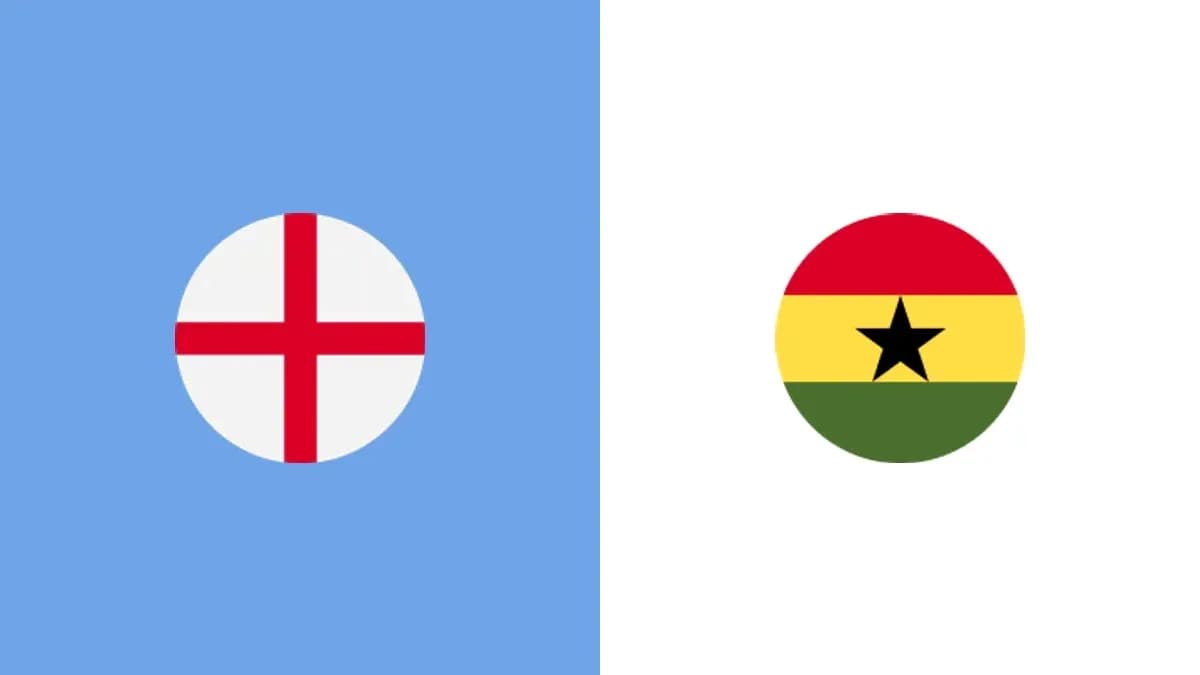 Flags of England and Ghana side by side
