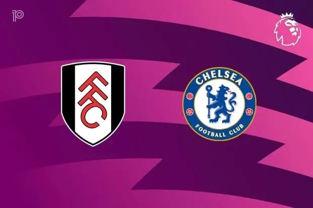 Fulham and Chelsea club logos on purple background
