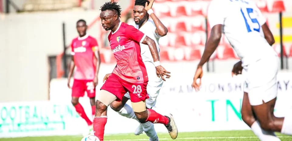 Player dribbling during Katsina United match