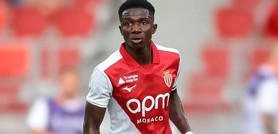 Player in AS Monaco kit during match