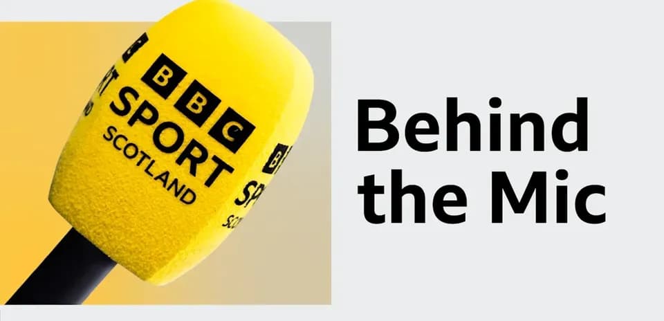 BBC Sport Scotland yellow microphone with text
