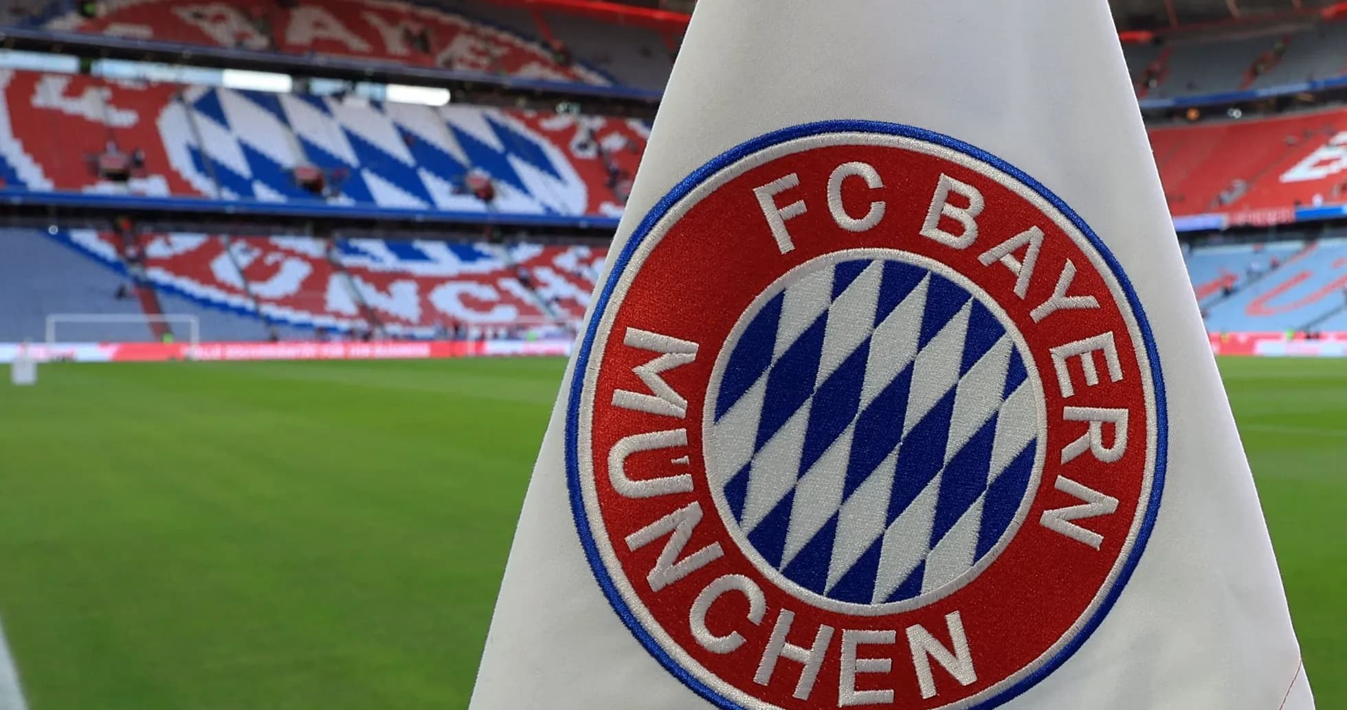 FC Bayern Munich flag in front of stadium seating