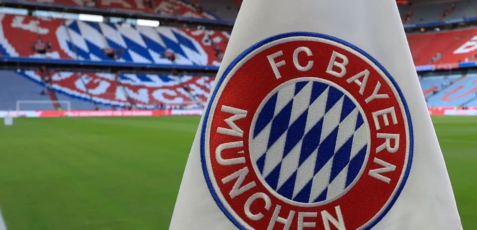 FC Bayern Munich flag in front of stadium seating