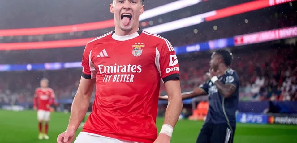 Benfica player celebrating during a match