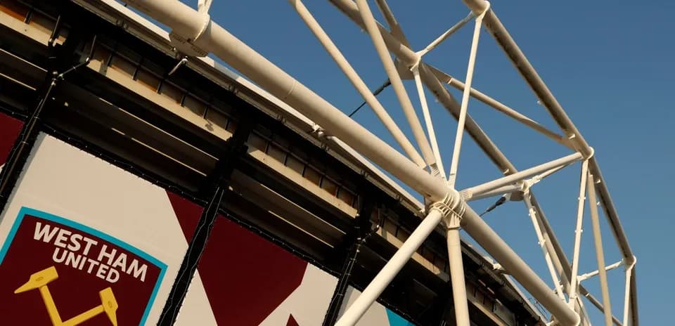 Close-up of West Ham United stadium exterior