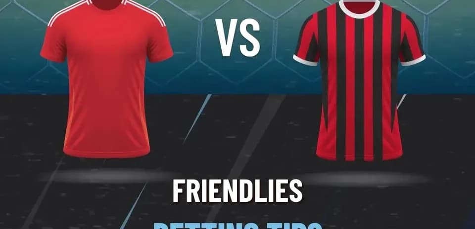 Red and black soccer jerseys for friendly match