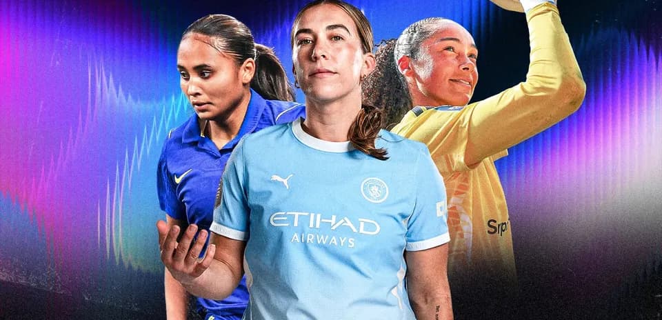 Female soccer player in Manchester City jersey