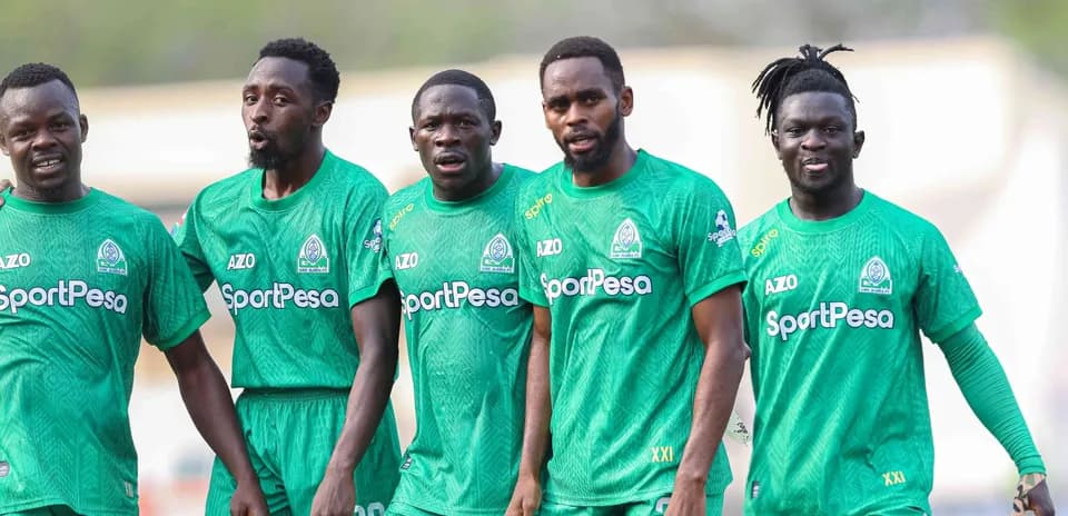 Gor Mahia players in green jerseys during training
