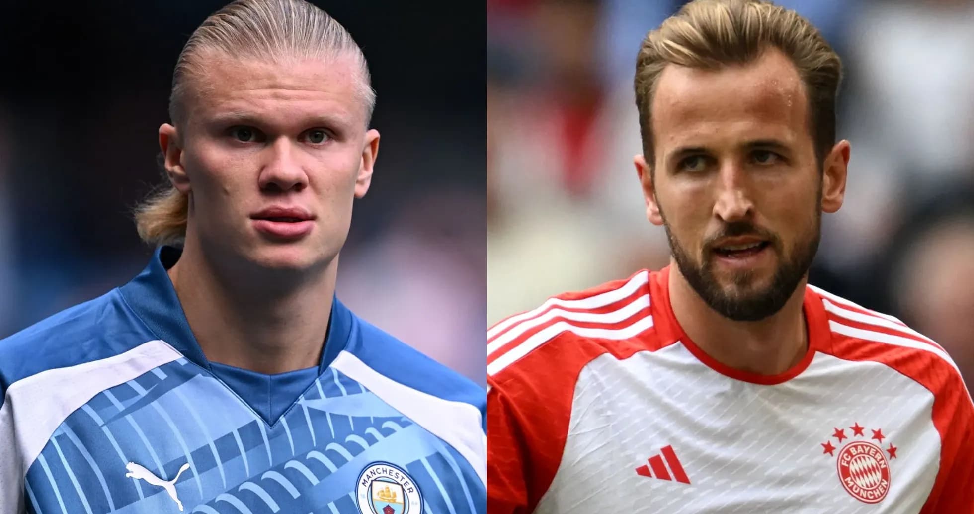 Erling Haaland and Harry Kane in team kits