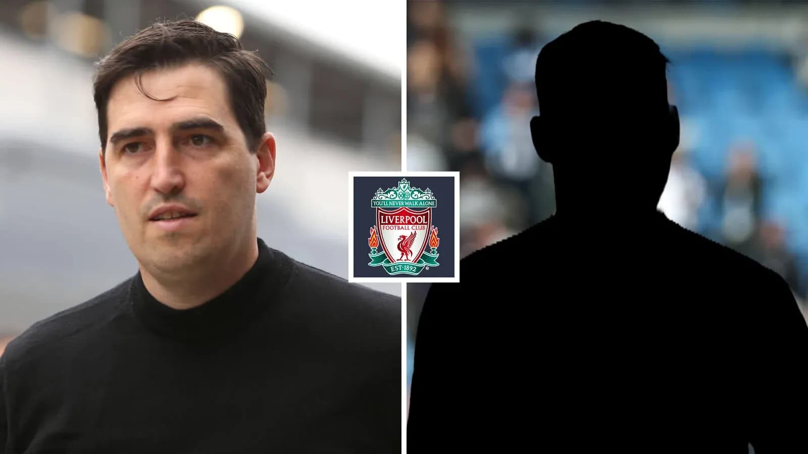 Liverpool FC logo with two player silhouettes