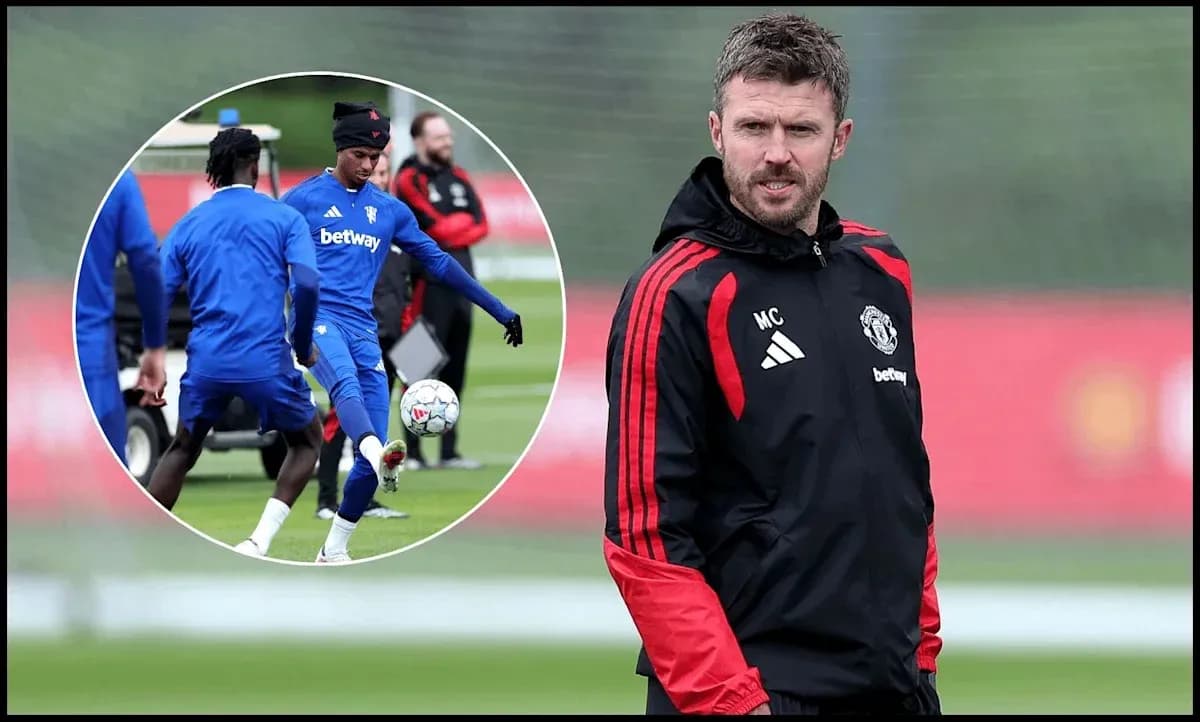 Coach observing players during training session