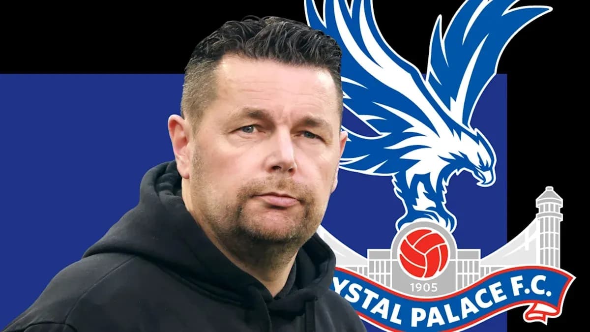 Man in hoodie with Crystal Palace FC logo background