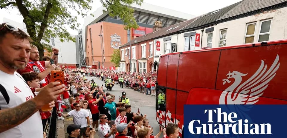 Liverpool fans gathered as team bus arrives