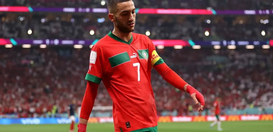 Moroccan player walking off the pitch during match