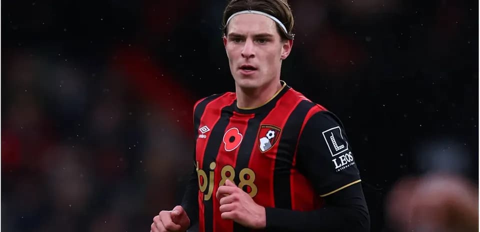 Player wearing AFC Bournemouth jersey during match