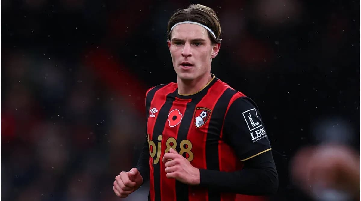 Player wearing AFC Bournemouth jersey during match