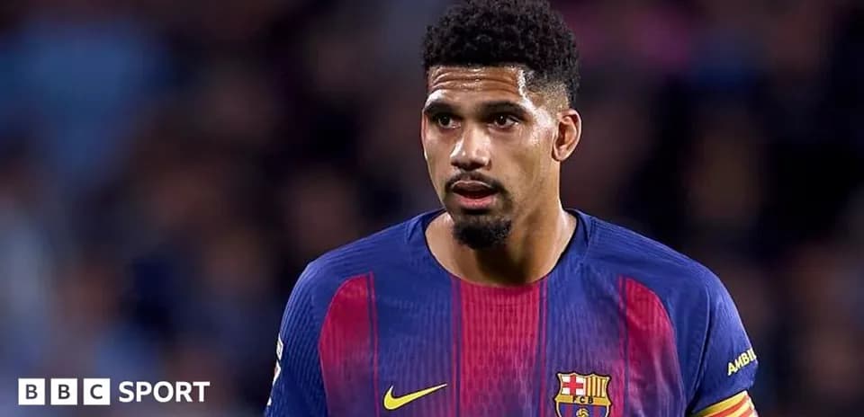 Barcelona player in match uniform on field