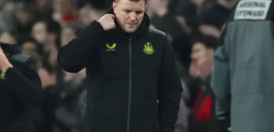 Newcastle manager walking off after match defeat