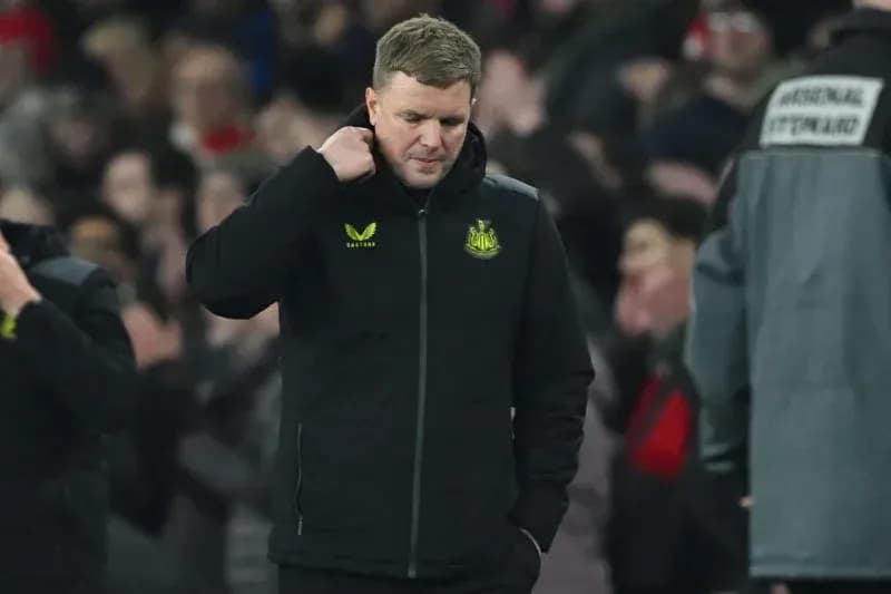 Newcastle manager walking off after match defeat