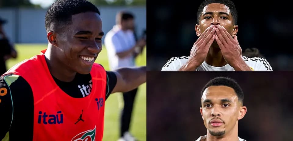 Three football players in various poses during training