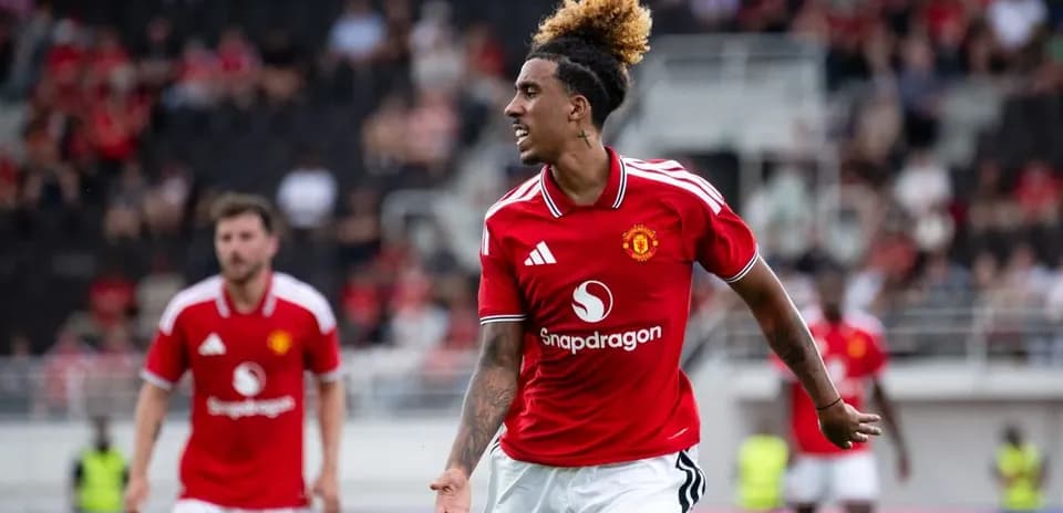 Player celebrating after scoring for Manchester United
