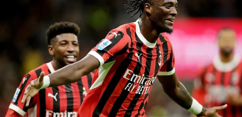AC Milan player celebrating a goal during match