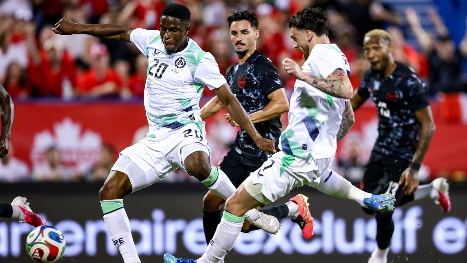 Players in action during a soccer match