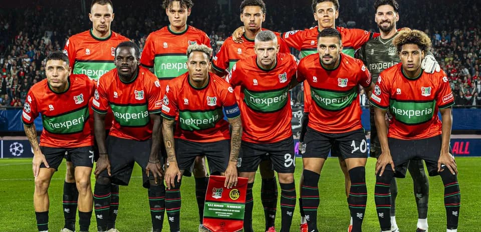 NEC Nijmegen team photo before the match