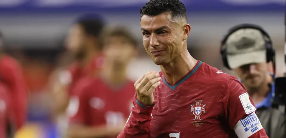 Cristiano Ronaldo in Portugal jersey on the field