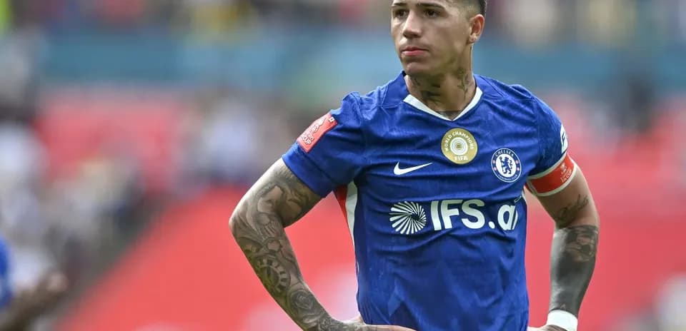 Player wearing Chelsea kit during match
