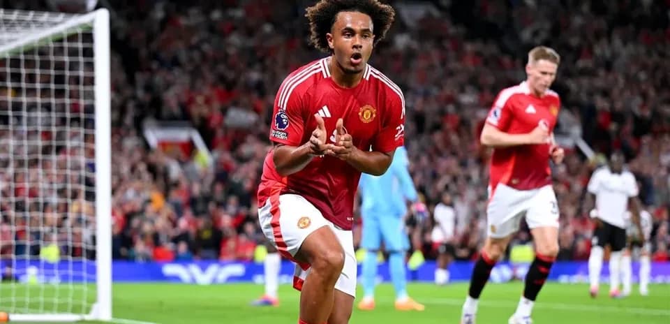 Player celebrating after scoring for Manchester United
