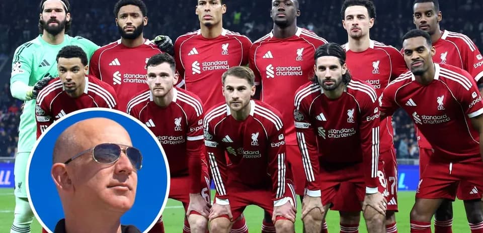 Liverpool FC team posing for a group photo