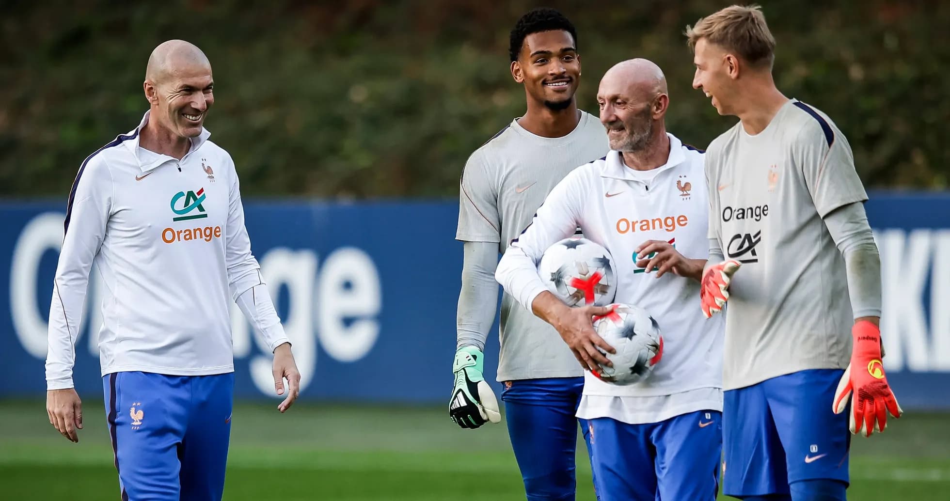 France national team players training on the pitch