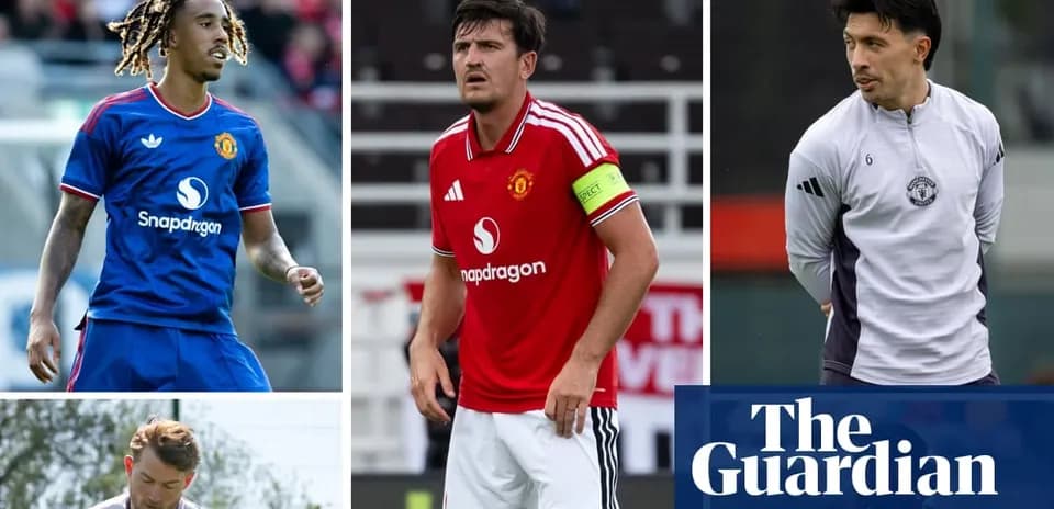 Four Manchester United players in training and match action