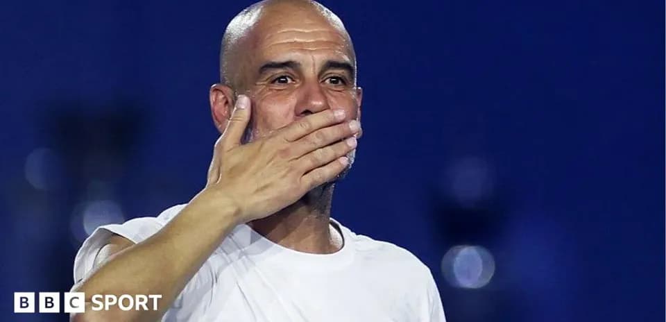 Coach gesturing with hand during celebration moment