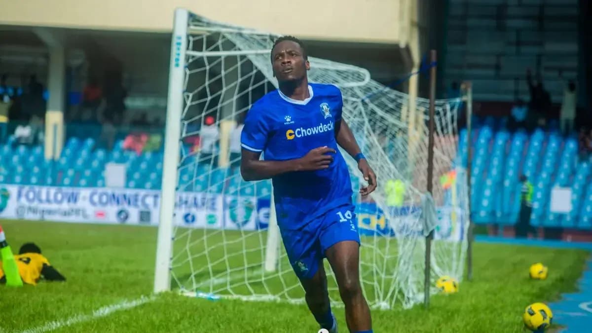 Player celebrating a goal in NPFL match