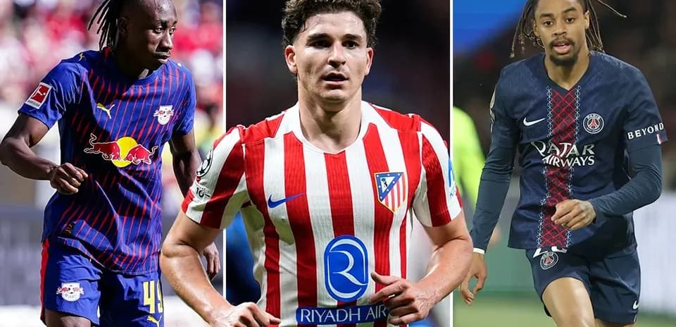 Three football players in action for their clubs