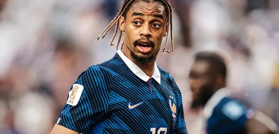 Player in France national team kit during match