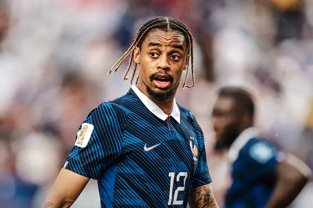 Player in France national team kit during match