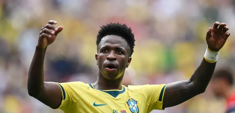 Player celebrating during a Brazil national team match