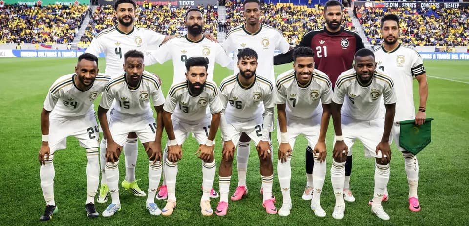Saudi Arabia national team posing for team photo