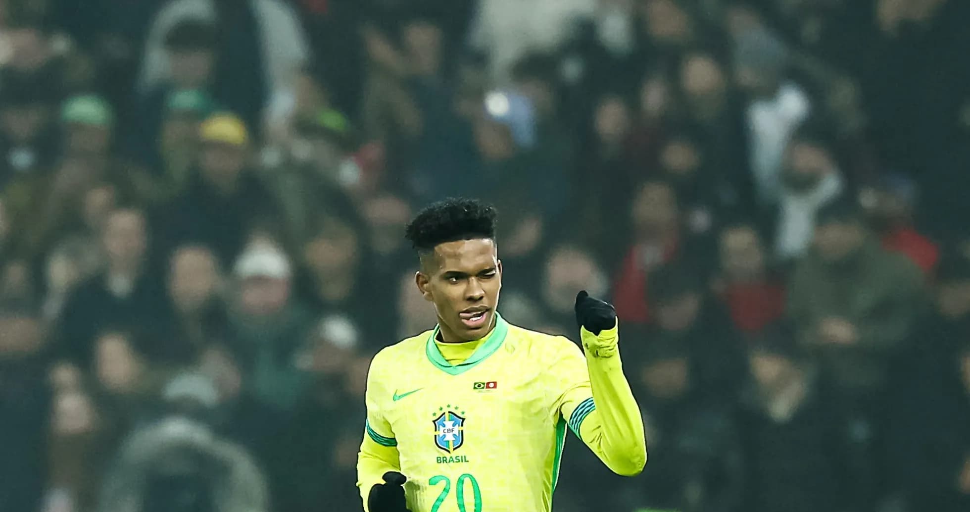 Player celebrating during Brazil national team match