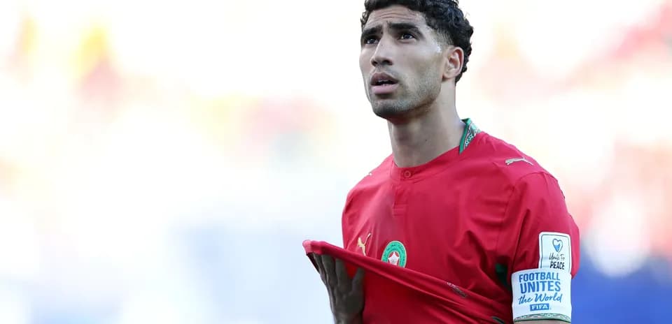 Moroccan player looking up during match