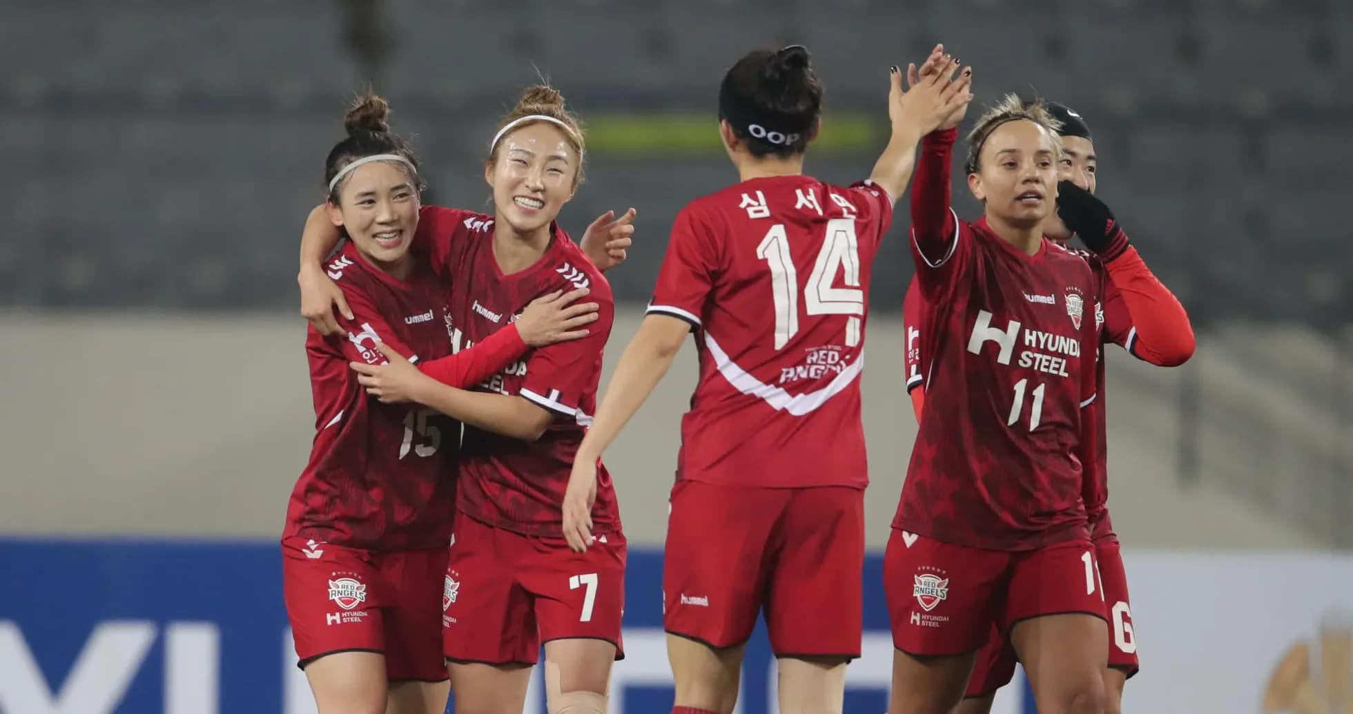 Incheon Red Angels celebrating a goal