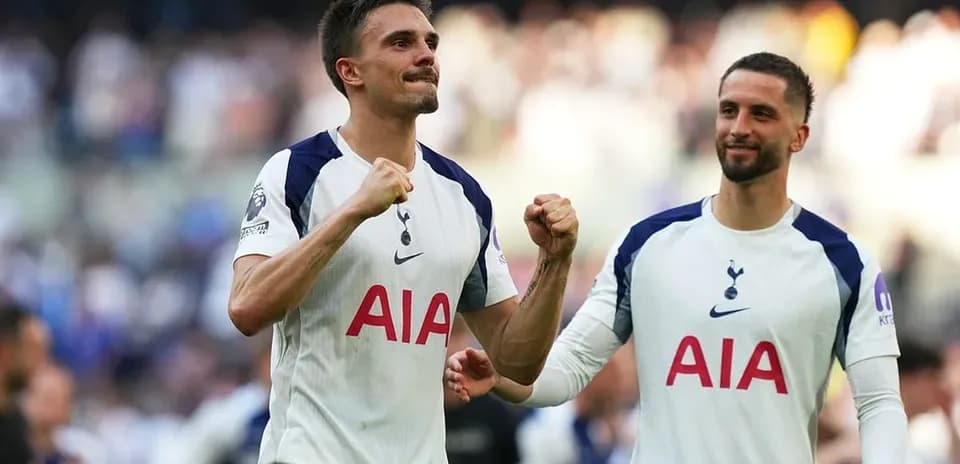 Tottenham players celebrating after a goal