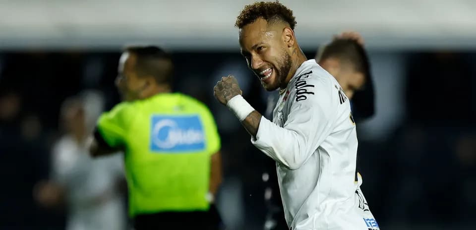 Neymar celebrating after scoring a goal during match