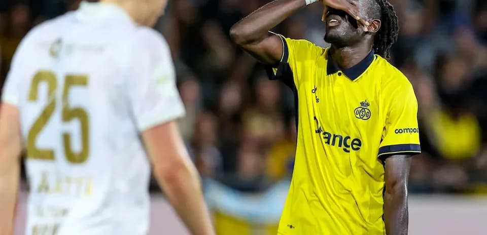 Player reacting during Bodo/Glimt vs Union St. Gilloise
