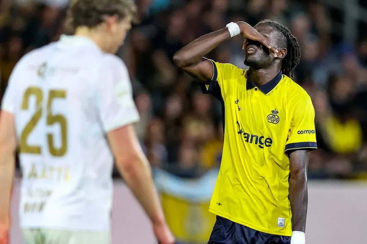 Player reacting during Bodo/Glimt vs Union St. Gilloise